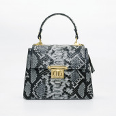 Geanta dama piele naturala cu textura sarpe DiAmanti Adele Snake Gri Inchis